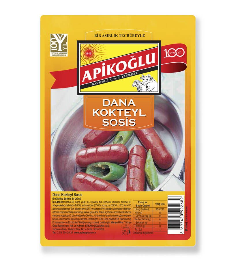 Apikoğlu Kokteyl  Sosis (220 gr)