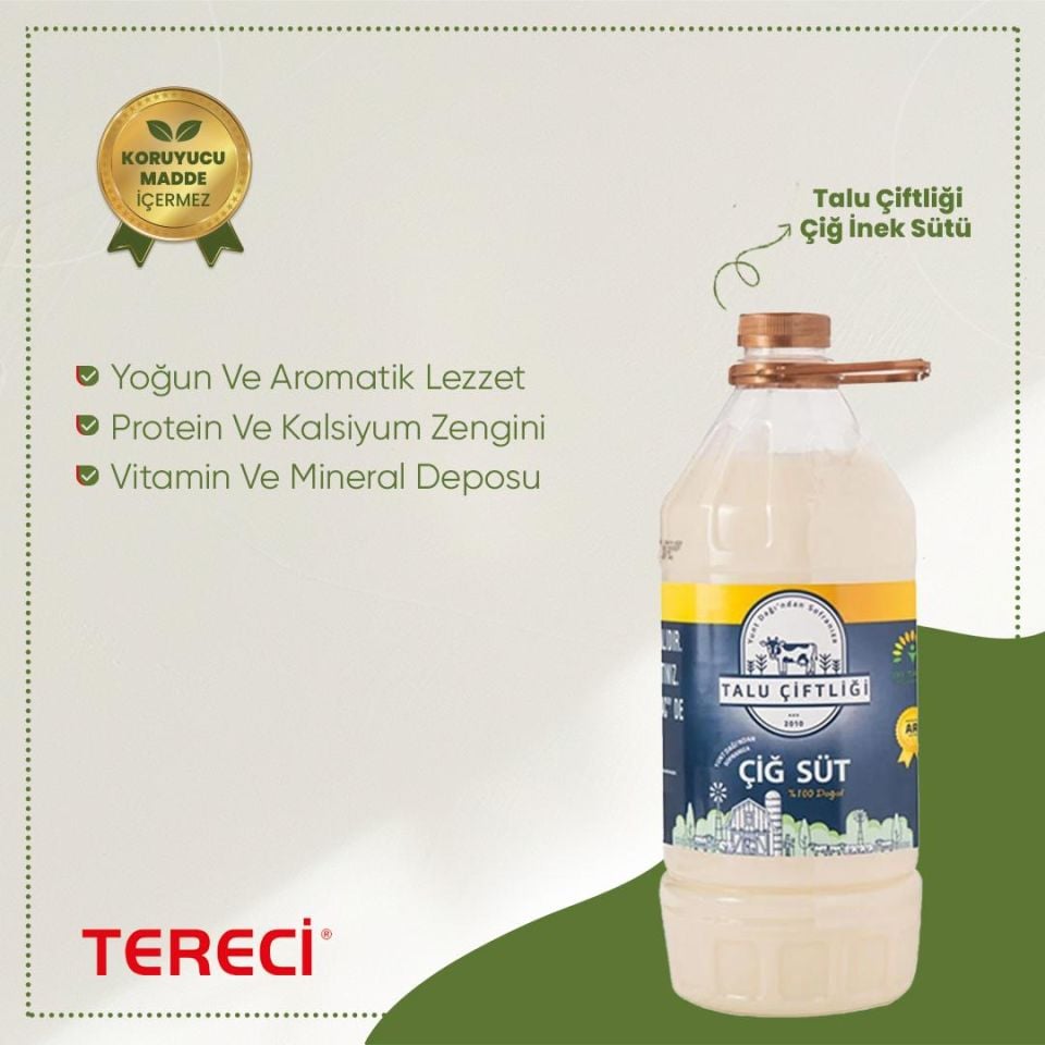 Talu Çiftliği Çiğ İnek Sütü (3 lt)