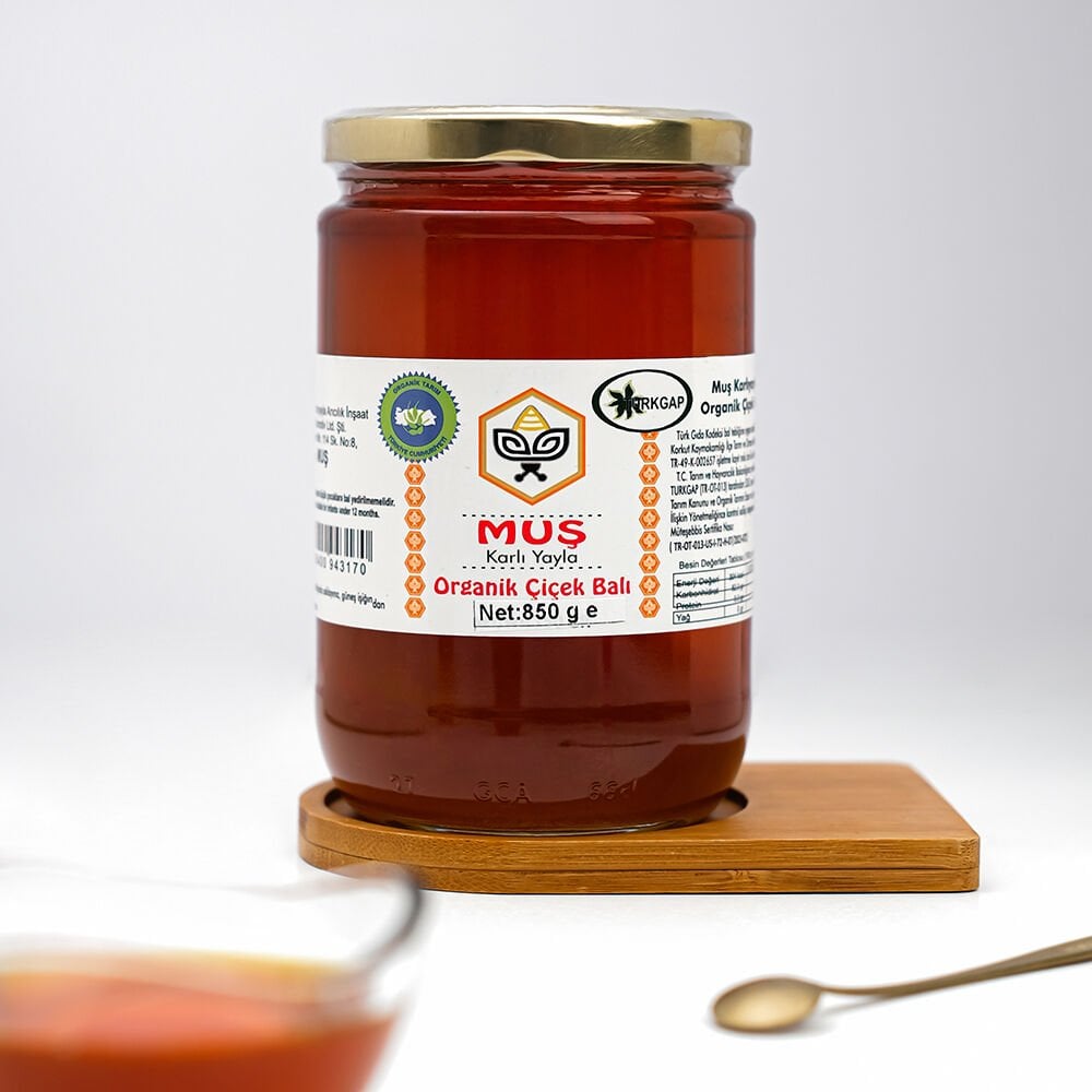 Muş Karlı Yayla Organik Çiçek Balı (850 gr)
