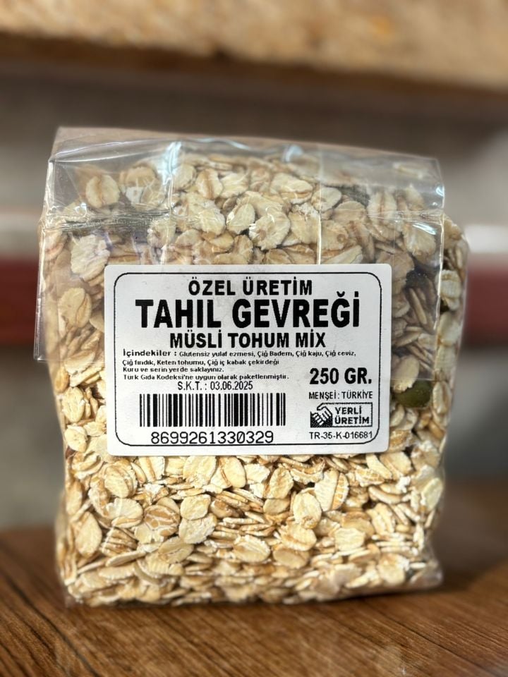 Özel Üretim Tahıl Gevreği Müsli Tohum Mix (250 gr)