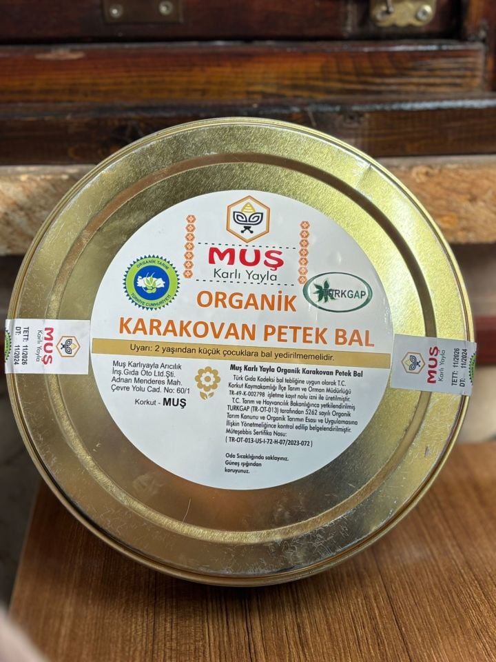 Muş Karlı Yayla Organik Karakovan Petek Bal (1150 gr)