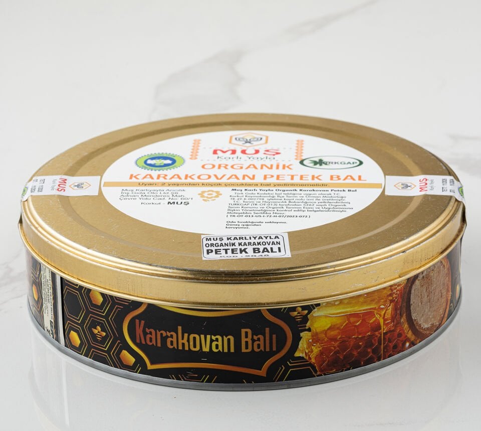 Muş Karlı Yayla Organik Karakovan Petek Bal (1150 gr)