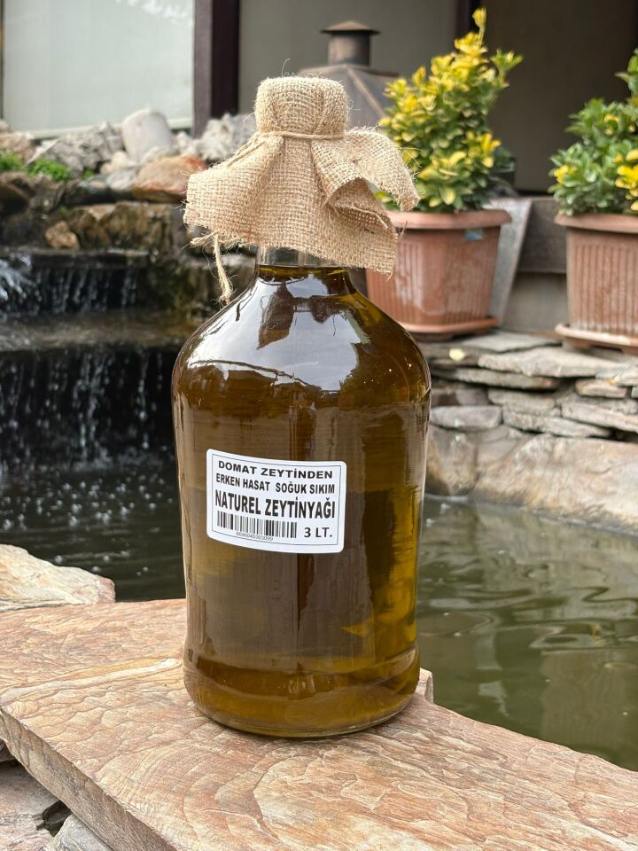 Domat Zeytinden Erken Hasat Soğuk Sıkım Naturel Zeytinyağı (3 lt)