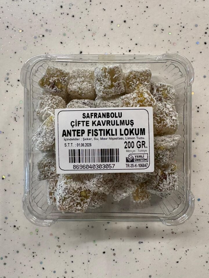 Safranbolu Antep Fıstıklı  Çifte  Kavrulmuş Lokum (200 gr)