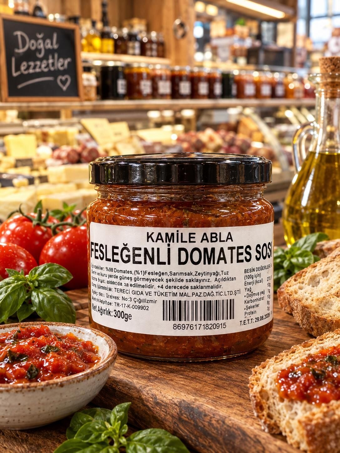 Kamile Abla Fesleğenli Domates Sosu (300 gr)