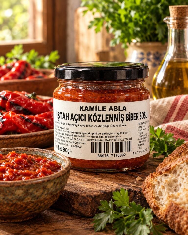 Kamile Abla İştah Açıcı Közlenmiş Biber Sosu (300 gr)